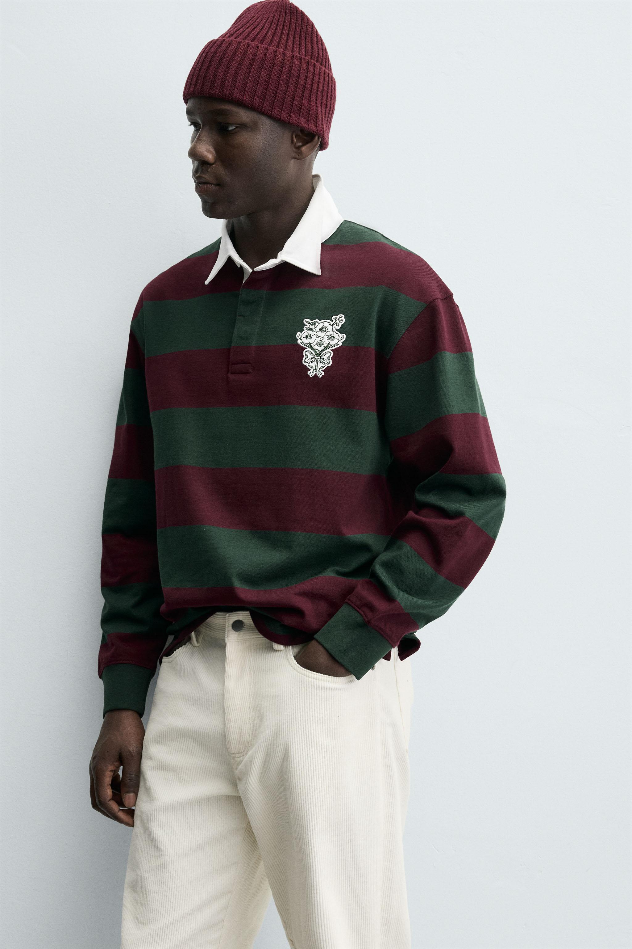STRIPED PATCH POLO SHIRT
